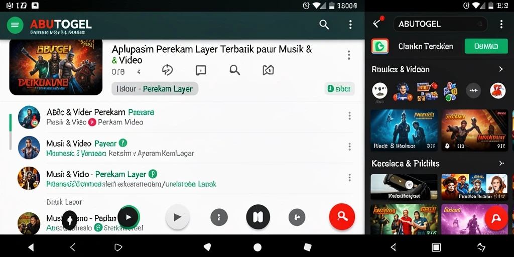 Antarmuka pengguna ABUTOGEL dengan fitur Perekam Layar yang menarik.