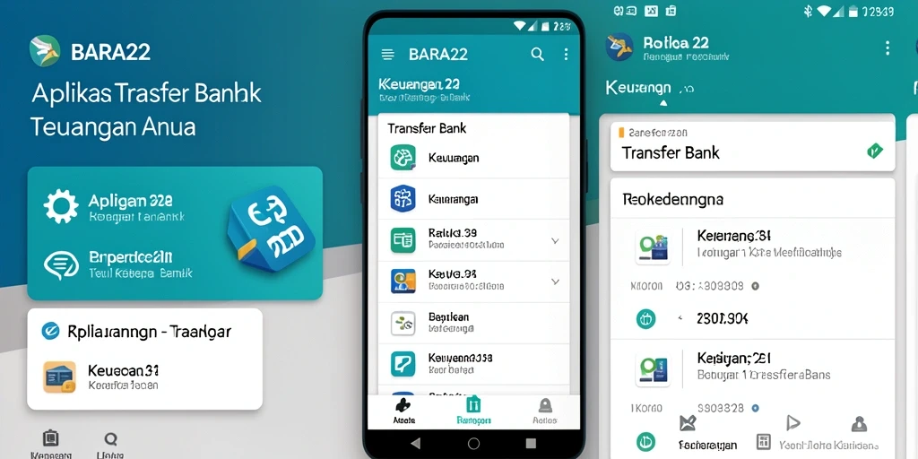 Antarmuka pengguna BARA22 yang sederhana dan efektif untuk Transfer Bank.