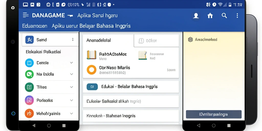 Tampilan antarmuka aplikasi DANAGAME yang modern dan user-friendly.