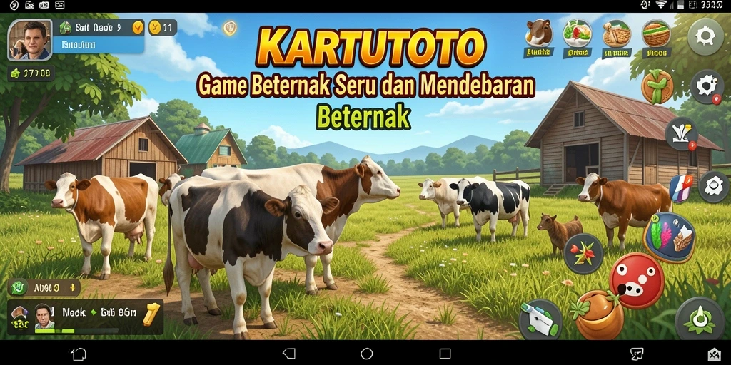 Antarmuka KARTUTOTO dengan fitur Beternak yang lengkap dan menarik.