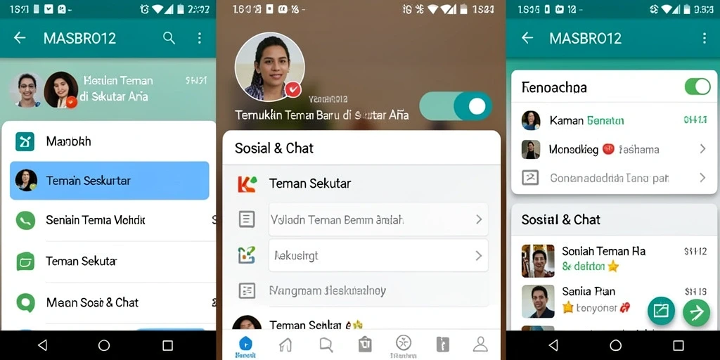 Tampilan antarmuka pengguna MASBRO12 yang sederhana dan menarik.