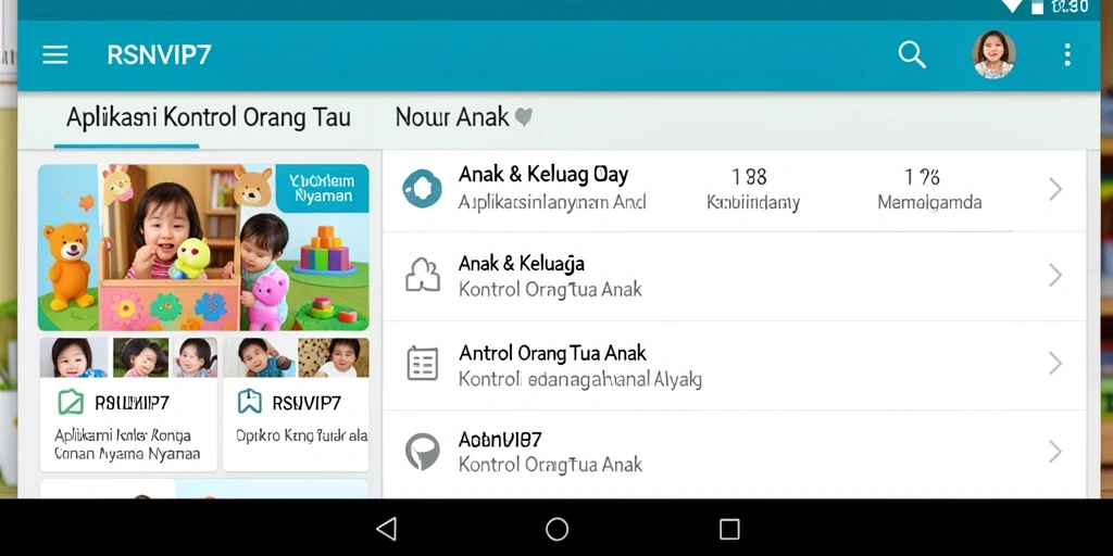 Tampilan antarmuka RSNVIP7 untuk kontrol orang tua yang mudah digunakan.