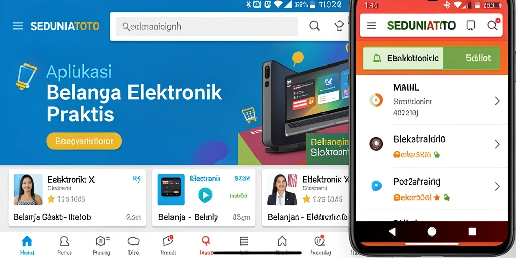 Tampilan aplikasi SEDUNIATOTO menampilkan pilihan produk elektronik yang beragam.
