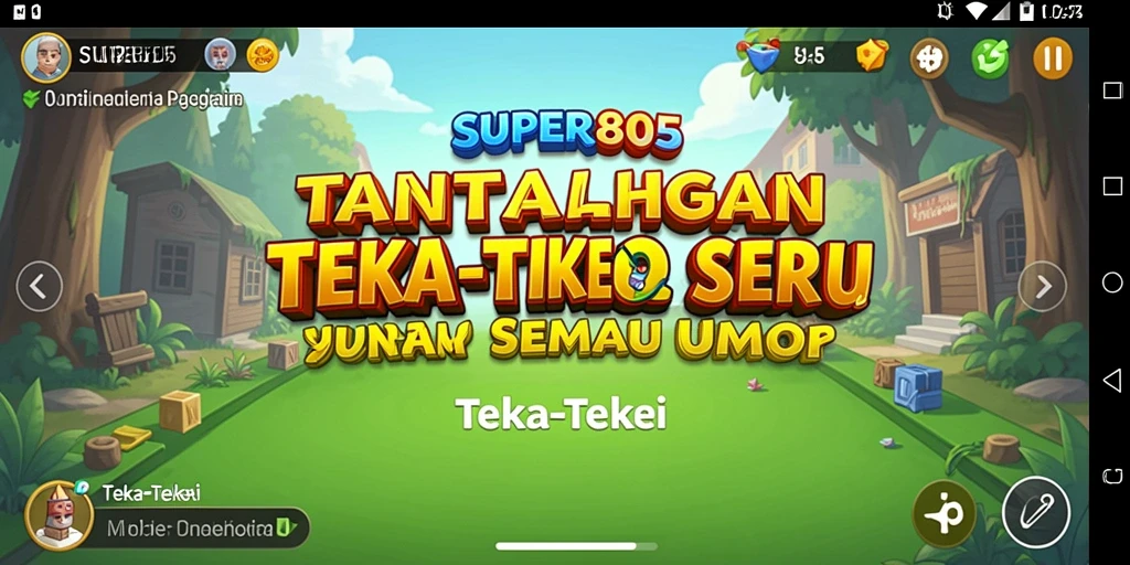 Screenshot utama <strong>SUPER805</strong> menampilkan antarmuka teka-teki yang menarik.