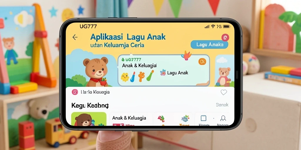 Antarmuka UG777 yang ceria untuk lagu anak-anak.