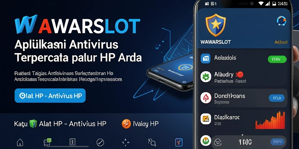 Antarmuka aplikasi WAWARSLOT menampilkan fitur pemindaian antivirus yang ramah pengguna.